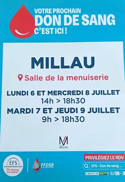 Illustration de l'événement : Don du sang 2026 à Millau
