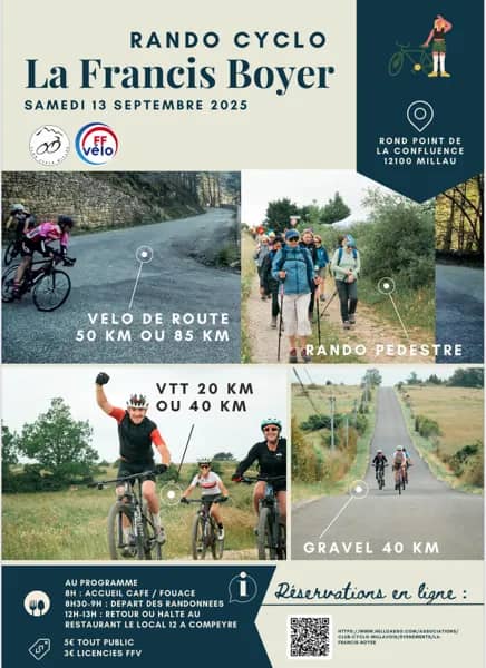 Illustration de l'événement : Rando Francis Boyer - Route, Gravel, VTT et marche