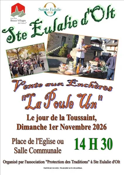 Illustration de l'événement : Vente aux enchères "la Poule UN" à Ste Eulalie d'Olt