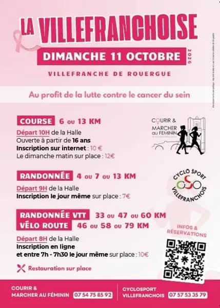 Illustration de l'événement : Octobre Rose - Course caritative La Villefranchoise