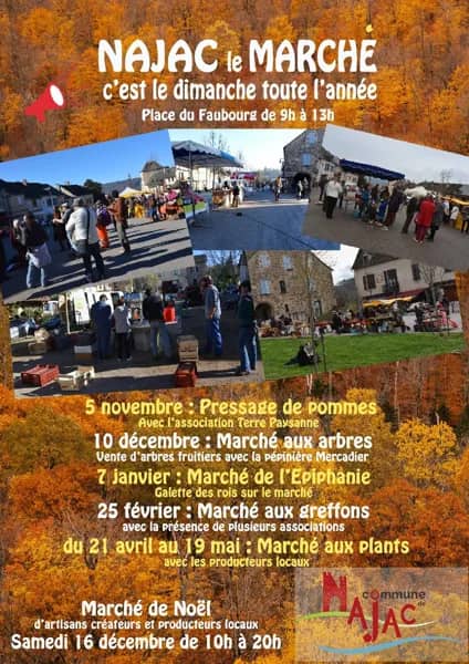 Illustration de l'événement : Marché de Najac le dimanche matin