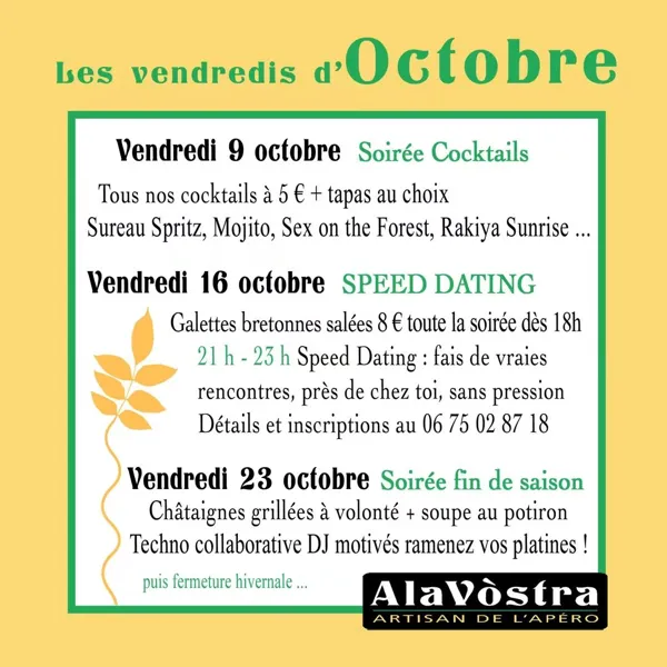 Illustration de l'événement : Soirée fin de saison chez Alavostra
