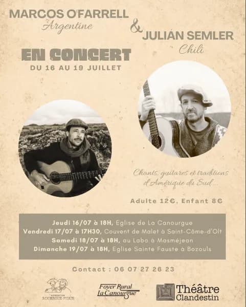 Illustration de l'événement : Concert - chants, guitares et traditions d'Amérique du Sud