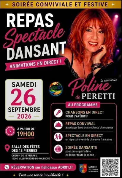 Illustration de l'événement : Repas spectacle dansant avec Poline de Peretti