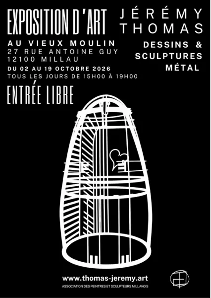 Illustration de l'événement : Jérémy Thomas, dessins et sculptures métal - Vieux Moulin