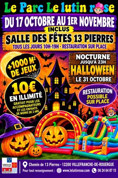Illustration de l'événement : Parc "Le Lutin Rose" - Soirée Halloween