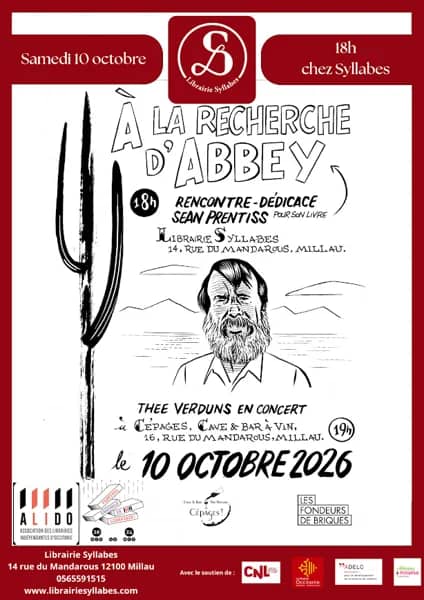 Illustration de l'événement : Rencontre littéraire avec l'auteur Sean Prentiss et concert de Thee Verduns - Librairie Syllabes