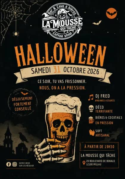 Illustration de l'événement : Soirée Halloween à la Mousse qui Tâche