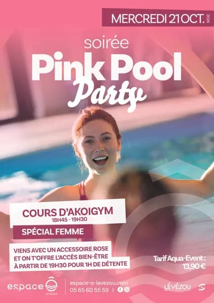 Illustration de l'événement : SOIREE PINK POOL PARTY : COURS D’AKOIGYM - SPÉCIAL FEMME