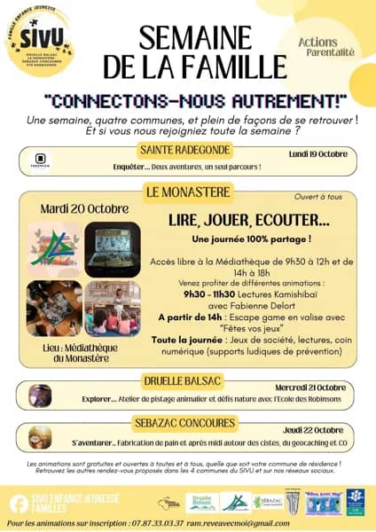 Illustration de l'événement : Semaine de la famille : "Connectons-nous autrement !" au Monastère