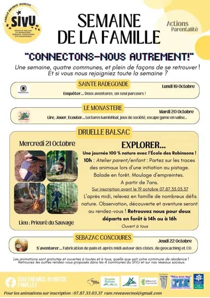 Illustration de l'événement : Semaine de la famille : "Connectons-nous autrement !" à Druelle Balsac