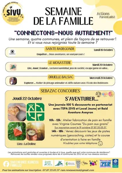 Illustration de l'événement : Semaine de la famille : "Connectons-nous autrement !" à Sébazac Concourès