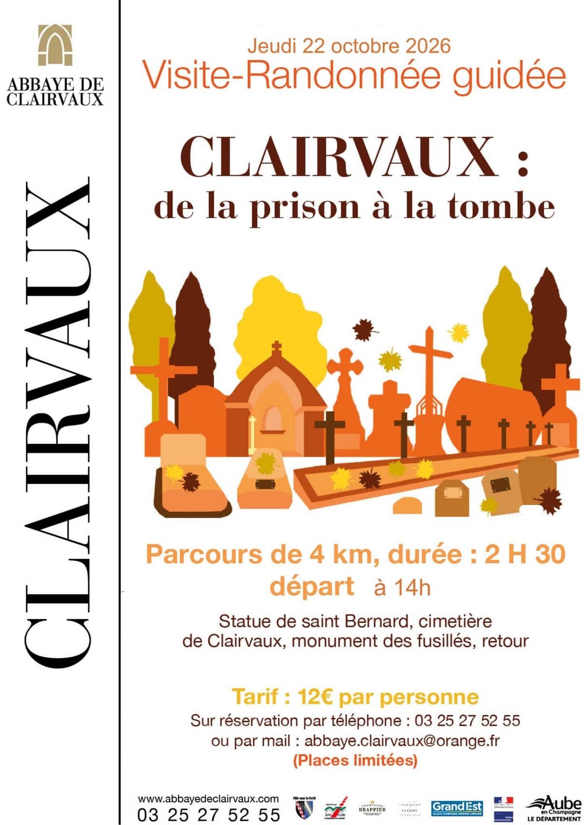 Illustration de l'événement : Randonnée guidée - Clairvaux: de la prison à la tombe