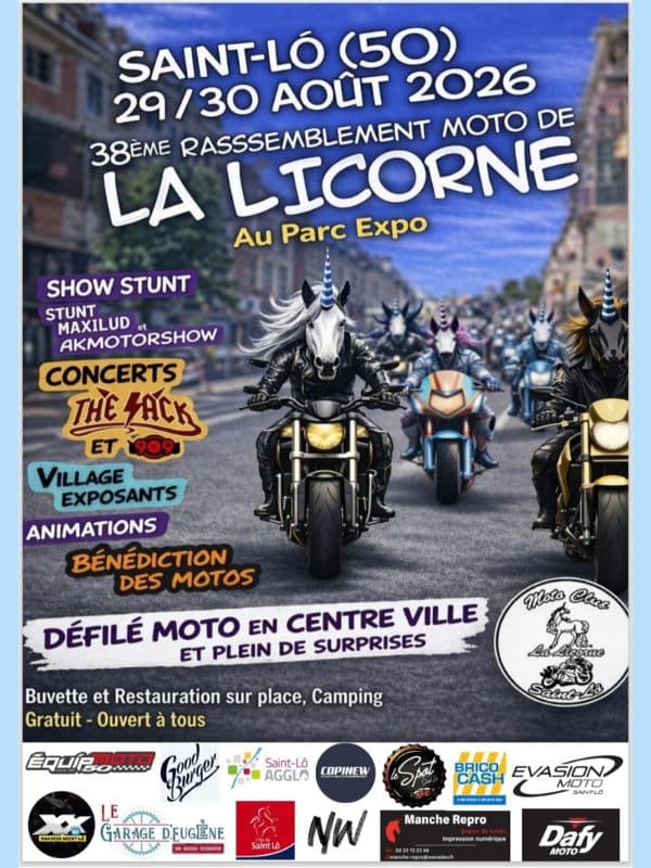 Illustration de l'événement : 38e rassemblement moto de la Licorne