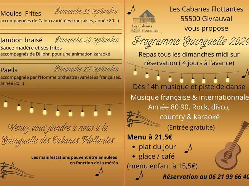Illustration de l'événement : Guinguette aux Cabanes Flottantes
