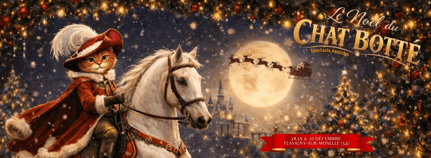 Illustration de l'événement : Spectacle équestre : Le Noël du Chat Botté