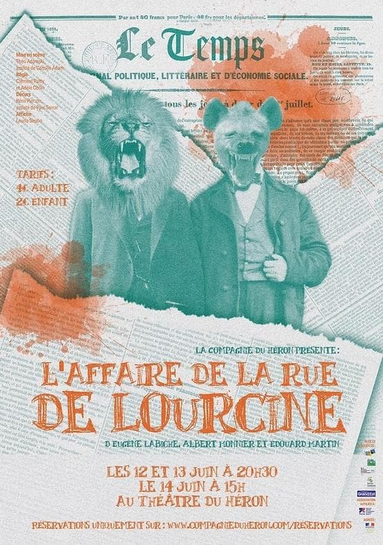 Illustration de l'événement : Théâtre - "L'affaire de la rue de Lourcine" - Compagnie du Héron