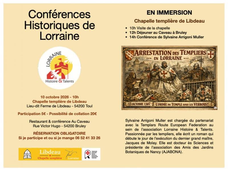 Illustration de l'événement : Conférence "Arrestation des Templiers en Lorraine" - Libdeau