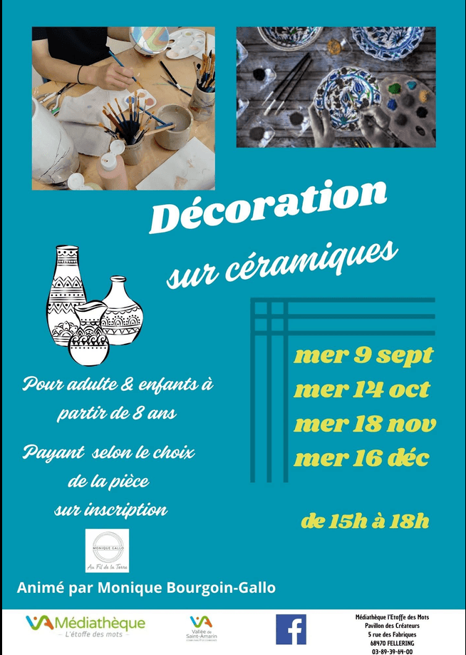 Illustration de l'événement : Atelier décoration sur céramique