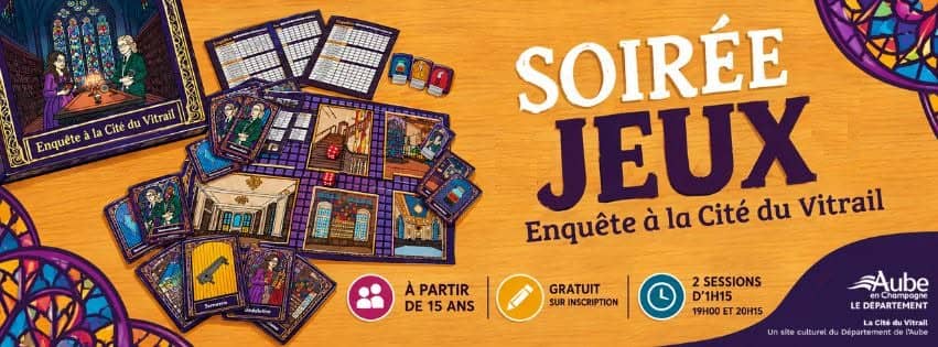 Illustration de l'événement : Soirée jeux "Enquête à la Cité du Vitrail"