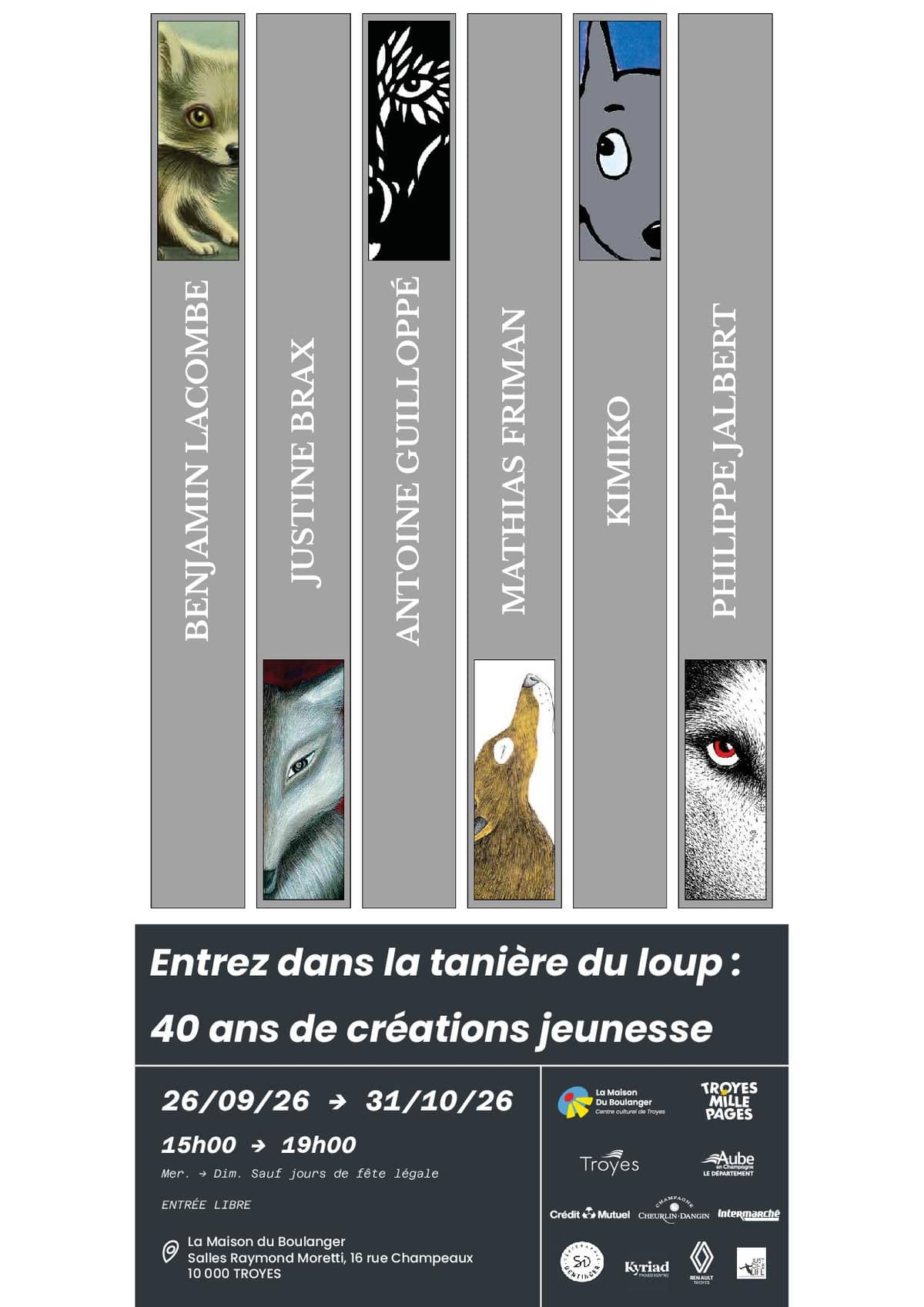 Illustration de l'événement : Exposition "Entrez dans la tanière du loup : 40 ans de créations jeunesse"