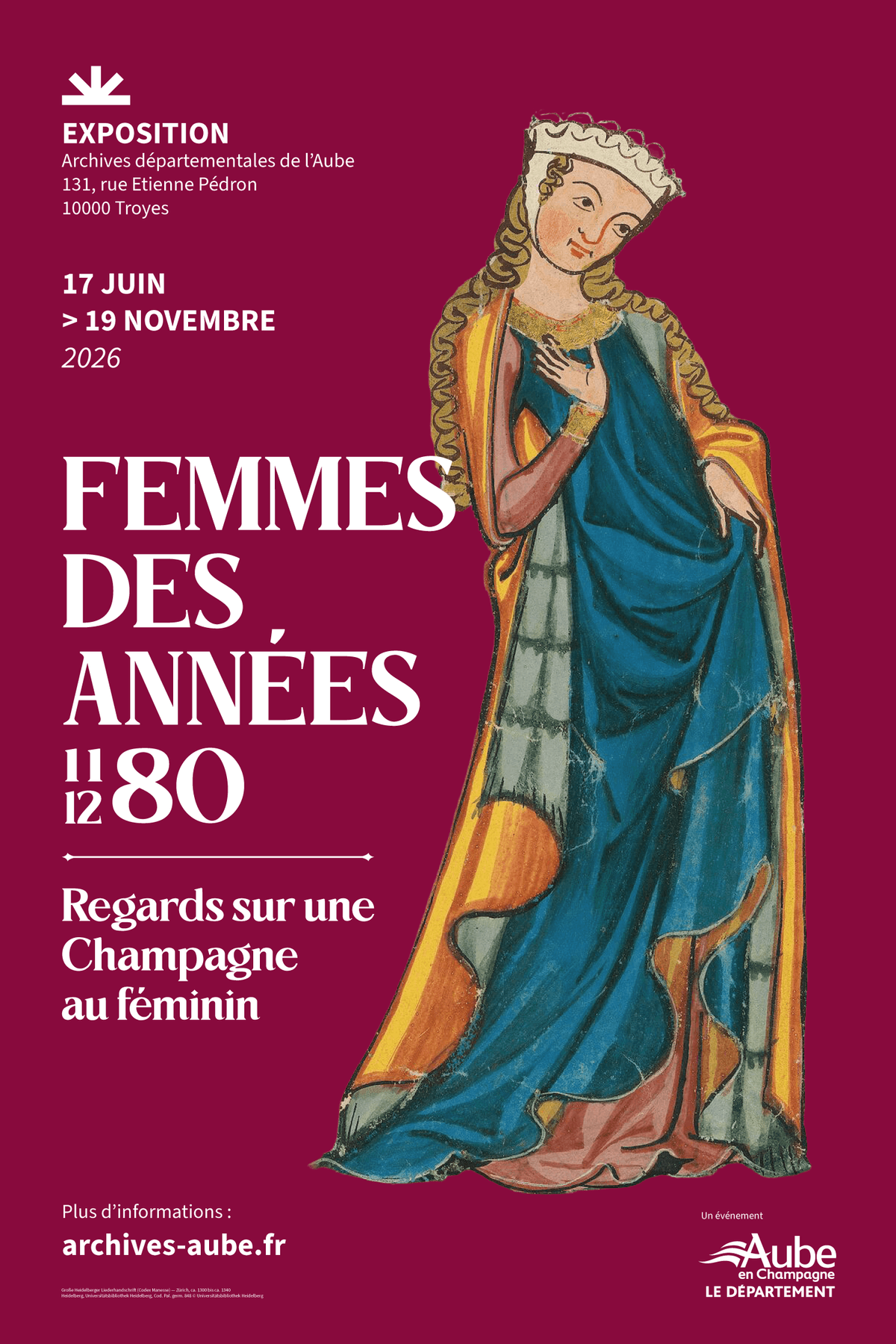 Illustration de l'événement : Femmes des années (11)80-(12)80. Regards sur une champagne au féminin