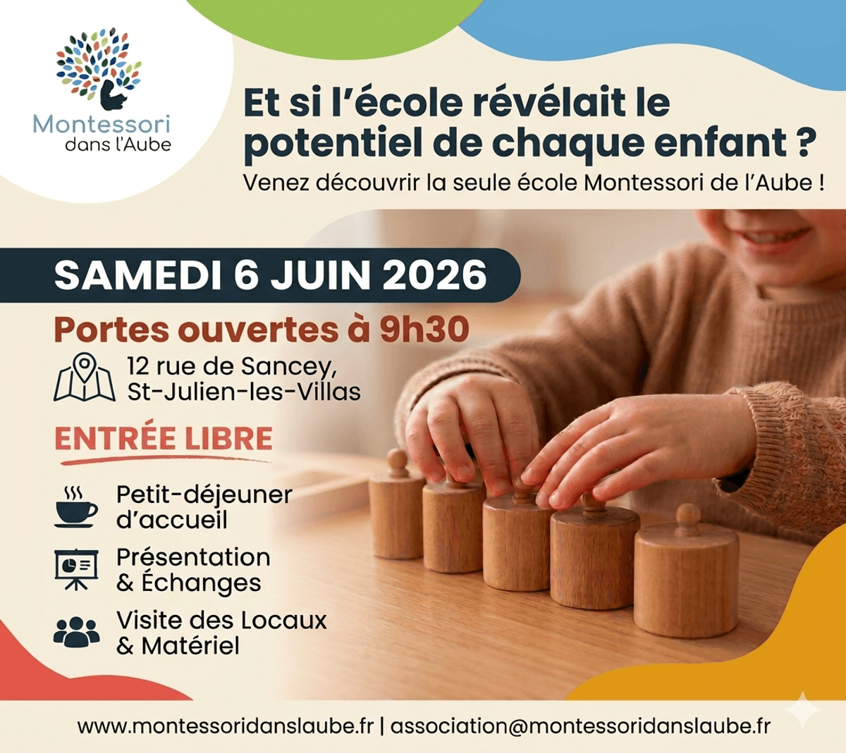Illustration de l'événement : Portes ouvertes école Montessori dans l'Aube