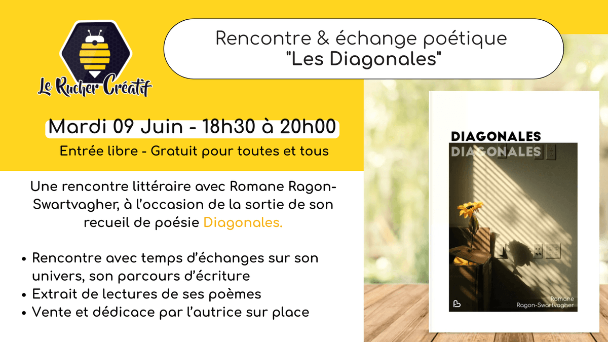 Illustration de l'événement : Rencontre & échange poétique "Les Diagonales"