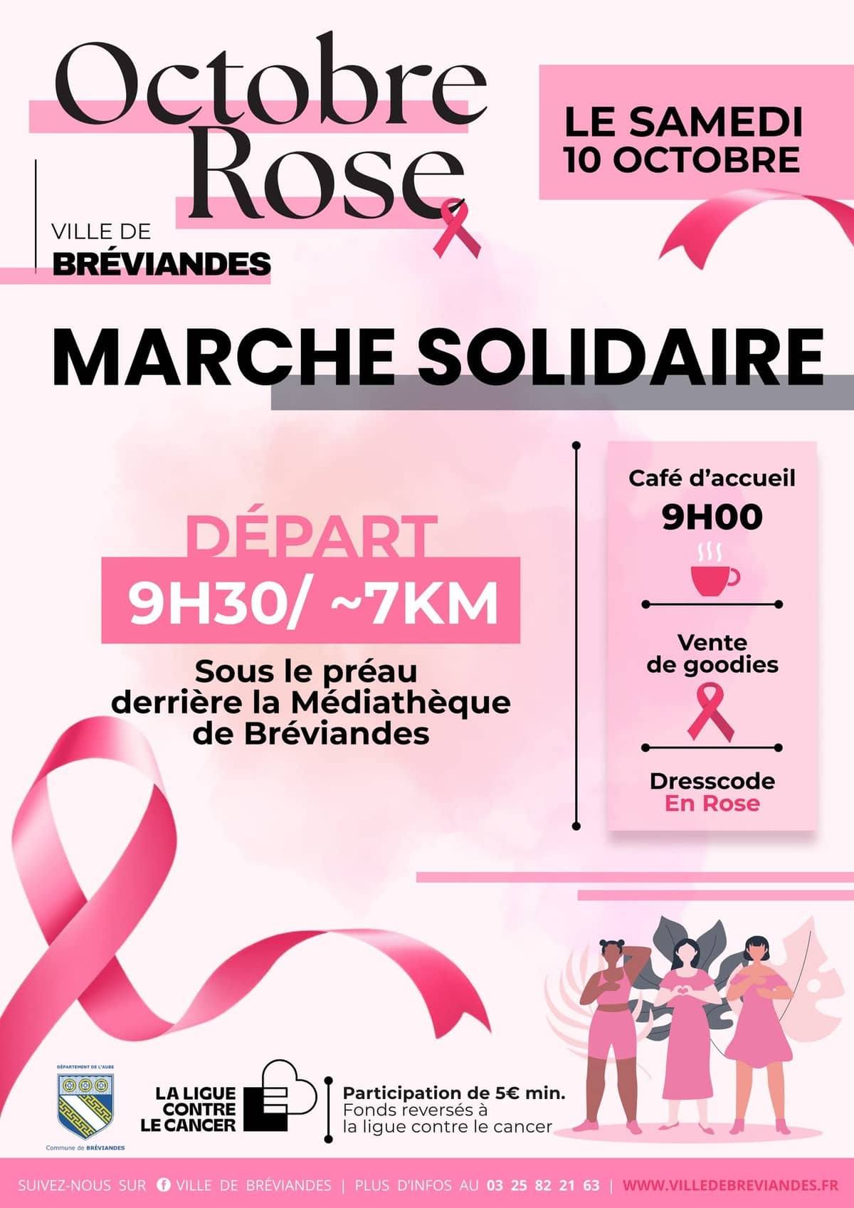 Illustration de l'événement : Octobre Rose - Marche Solidaire à Bréviandes